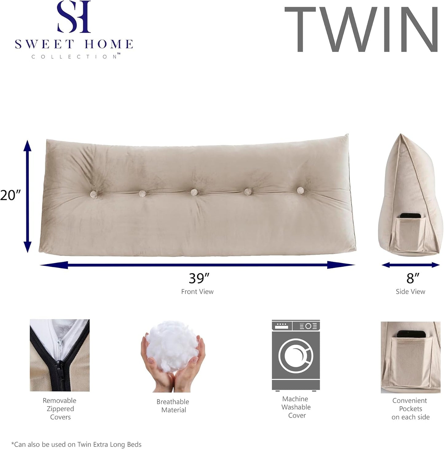 Plush Pillow Headboard – Soft Upholstered Headboard for a Cozy & Stylish Bedroom