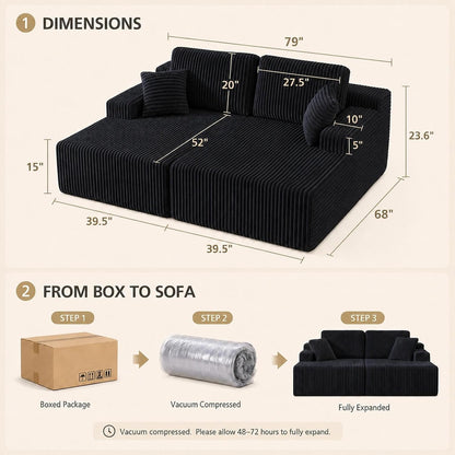 Modular Sectional Sofa – Versatile Upholstered Couch with Flexible Seating for Living Room & Bedroom