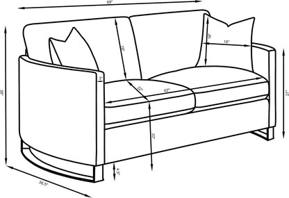 Modern Upholstered Loveseat – Cozy 2-Seater Sofa with Sleek Track Arms for Small Spaces