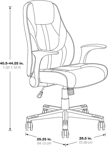 Mid-Back Leather Office Chair – Adjustable Swivel Desk Chair for Home & Office