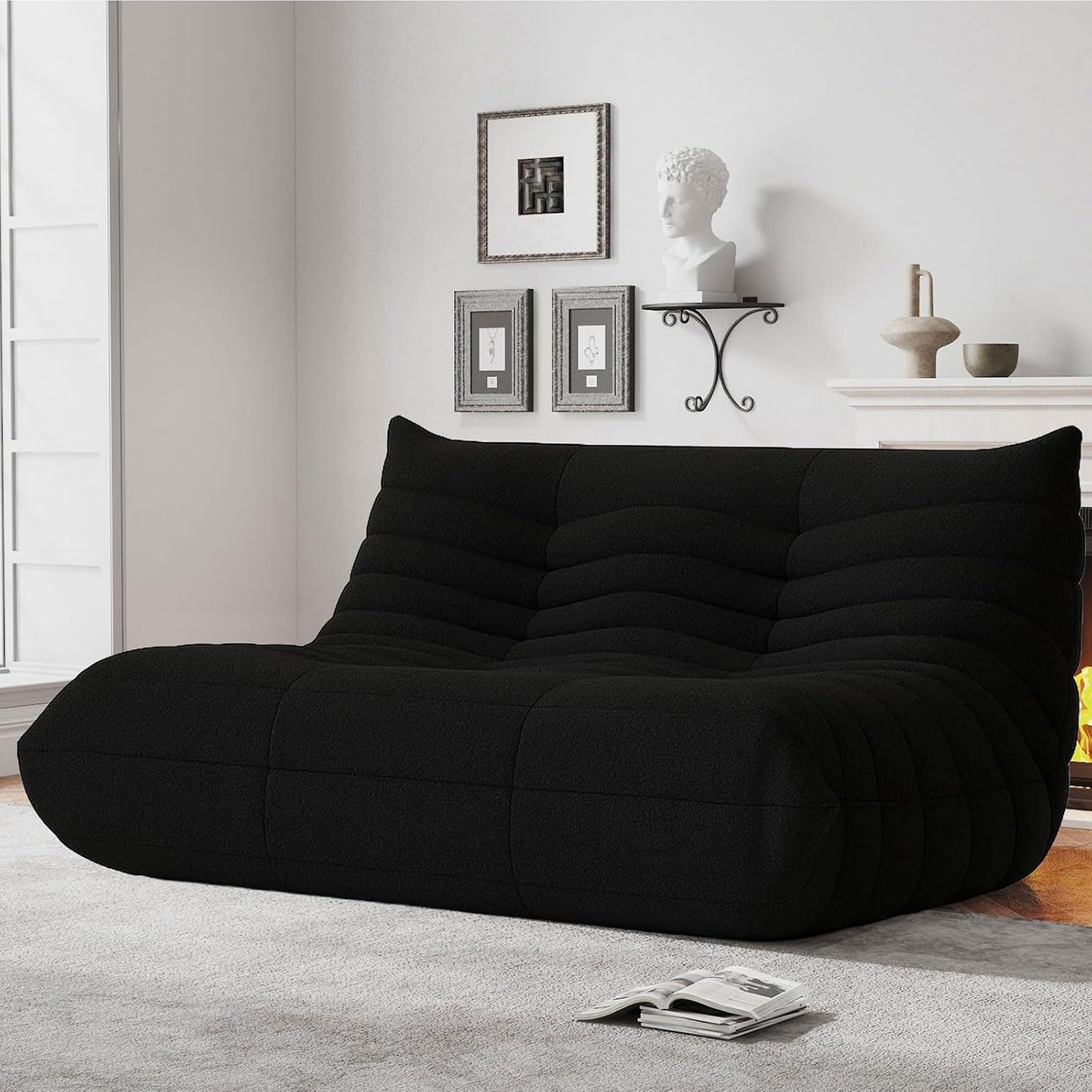 Modern Upholstered Loveseat Sofa – Cozy 2-Seater Couch for Living Room & Bedroom