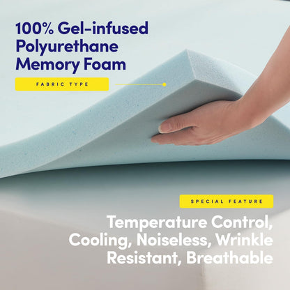 Cooling Memory Foam Mattress Topper – Plush Comfort & Pressure Relief for Better Sleep