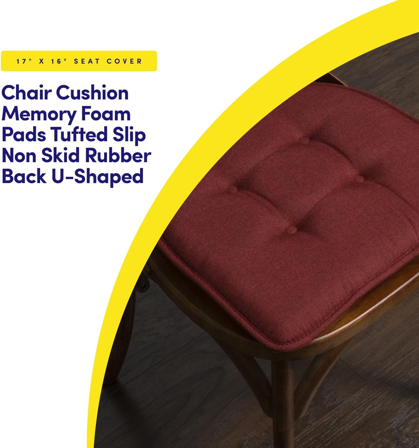 Memory Foam Chair Cushions – Soft & Comfortable Non-Slip Seat Pads for Dining Chairs