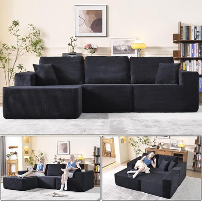 108" Modular Sectional Sofa – Spacious L-Shaped Cloud Couch for Cozy Living Room Lounging