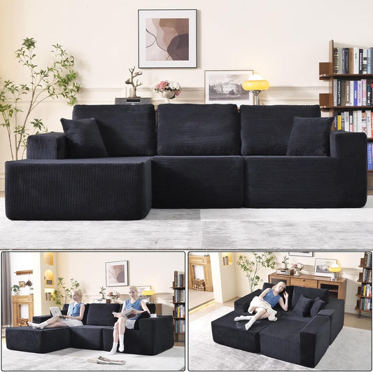 108" Modular Sectional Sofa – Spacious L-Shaped Cloud Couch for Cozy Living Room Lounging
