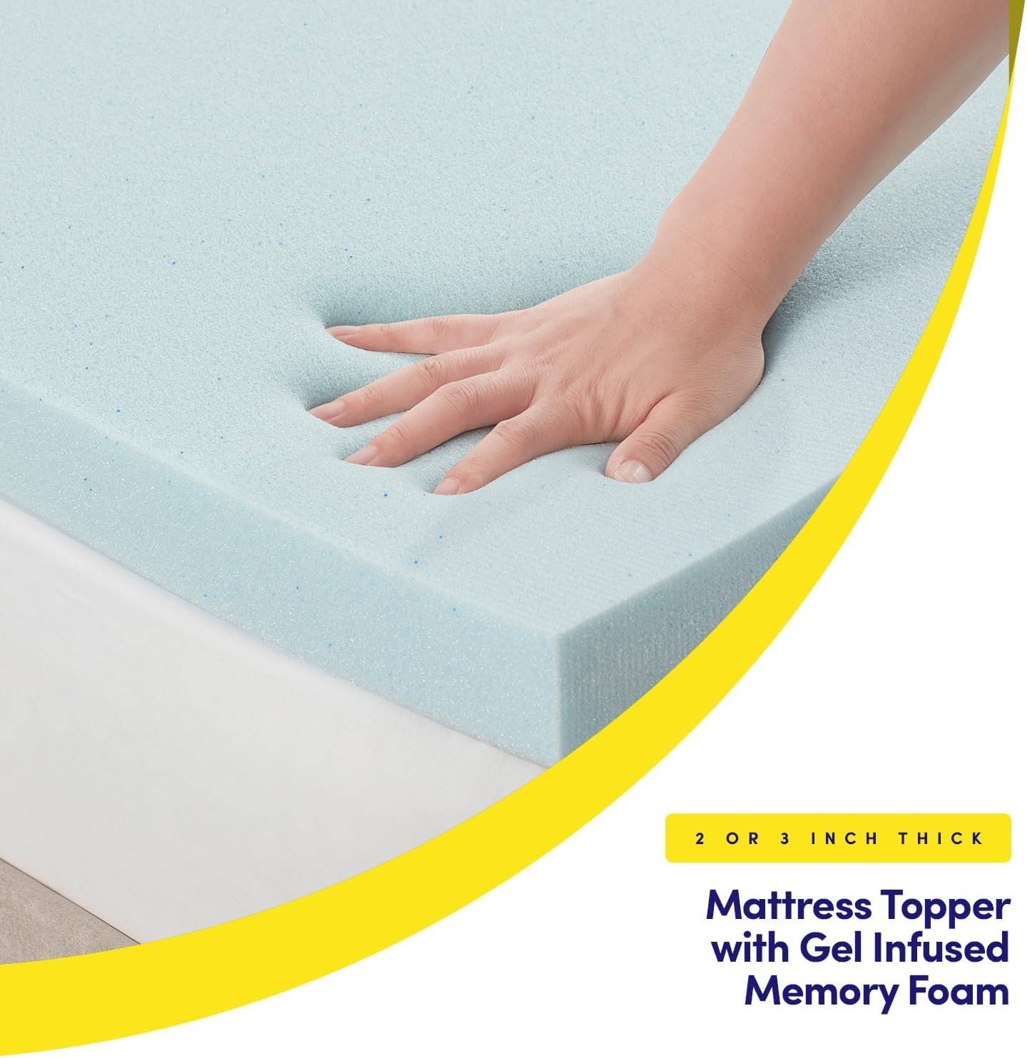 Cooling Memory Foam Mattress Topper – Plush Comfort & Pressure Relief for Better Sleep