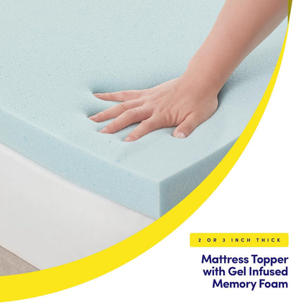 Cooling Memory Foam Mattress Topper – Plush Comfort & Pressure Relief for Better Sleep