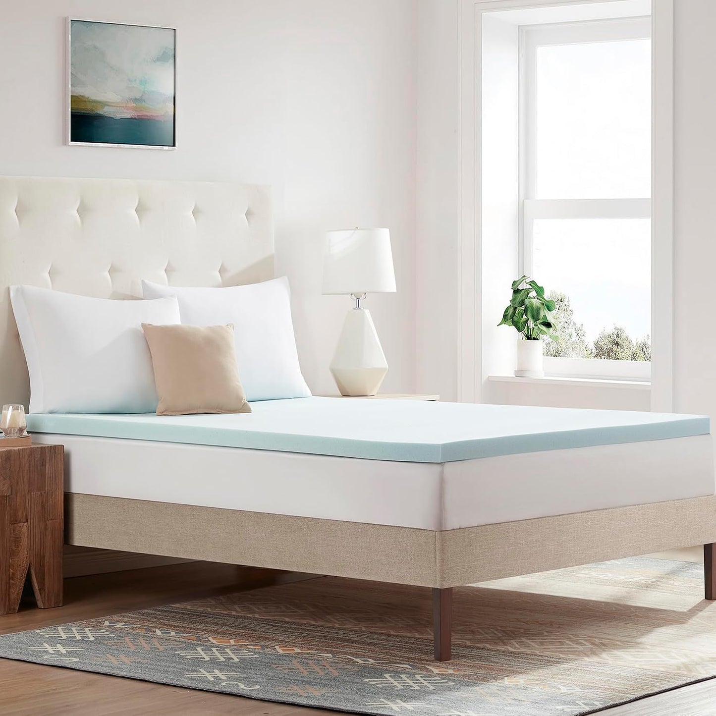 Cooling Memory Foam Mattress Topper – Plush Comfort & Pressure Relief for Better Sleep