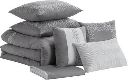 Embroidered Faux Suede Comforter Set – Soft & Cozy Luxury Bedding for a Stylish Bedroom