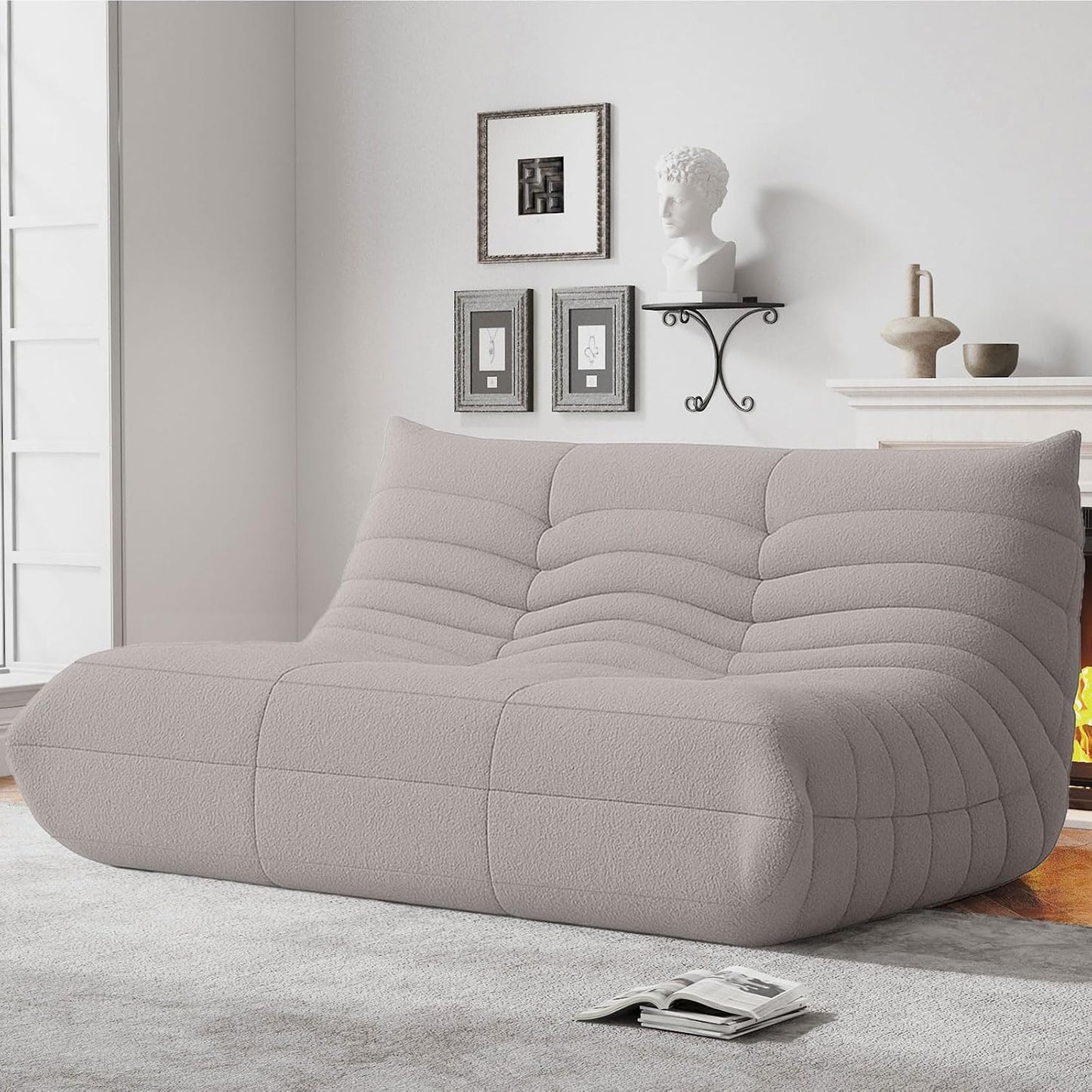 Modern Upholstered Loveseat Sofa – Cozy 2-Seater Couch for Living Room & Bedroom