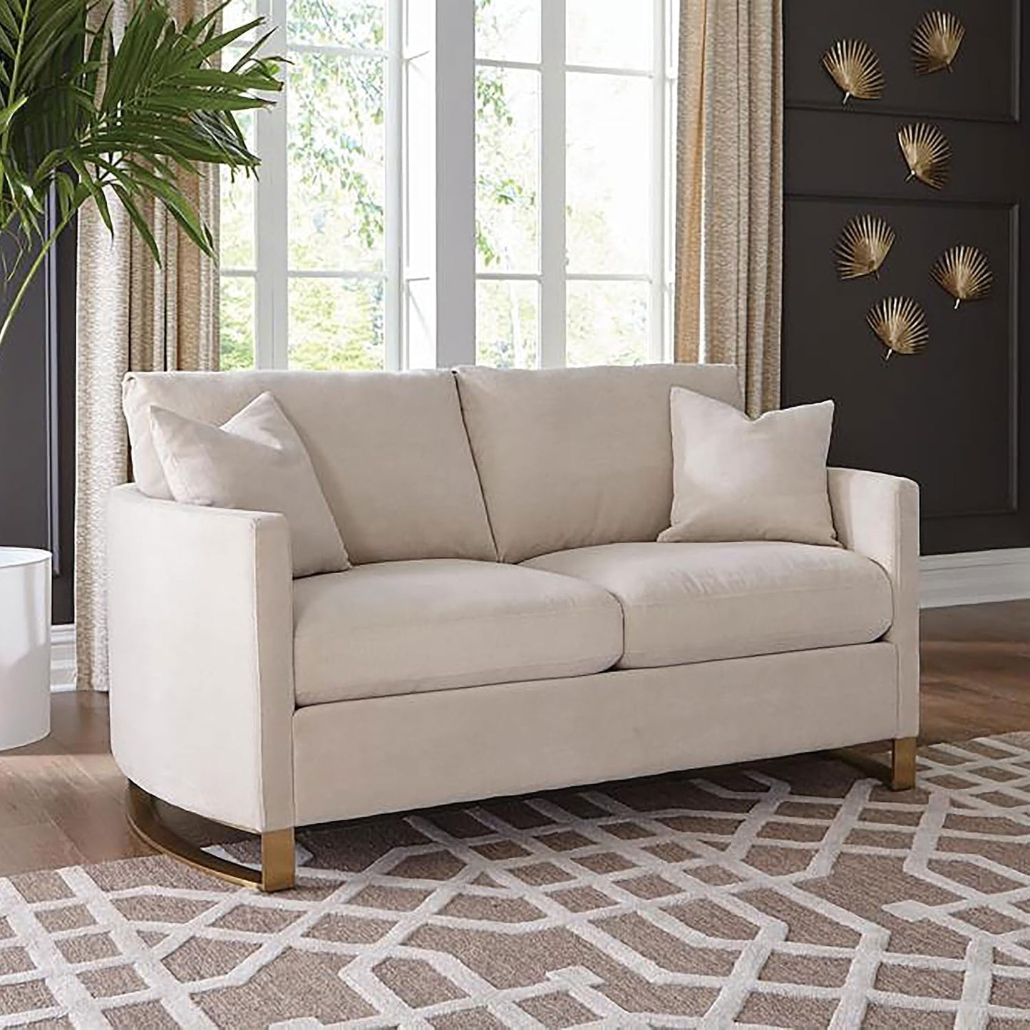 Modern Upholstered Loveseat – Cozy 2-Seater Sofa with Sleek Track Arms for Small Spaces