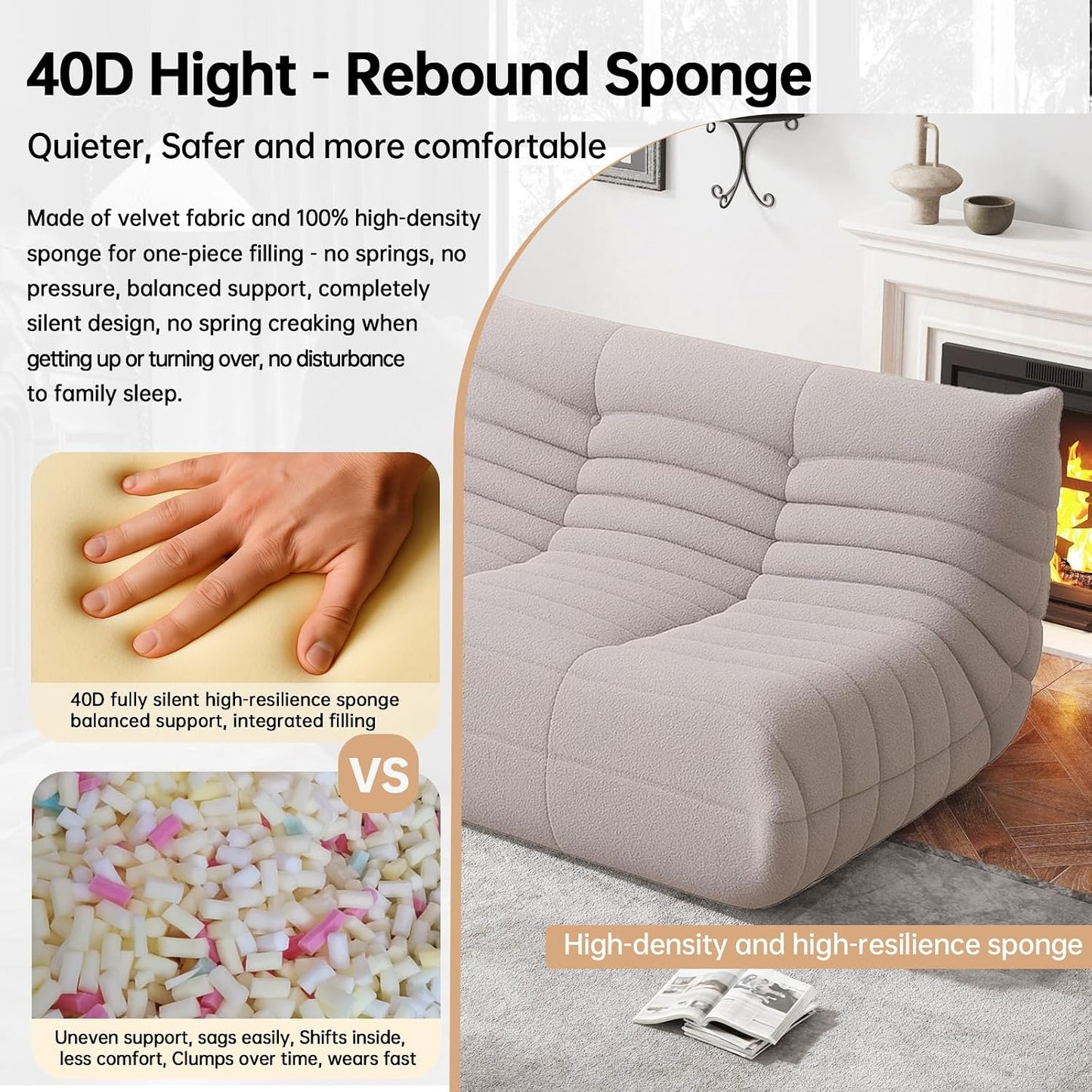 Modern Upholstered Loveseat Sofa – Cozy 2-Seater Couch for Living Room & Bedroom