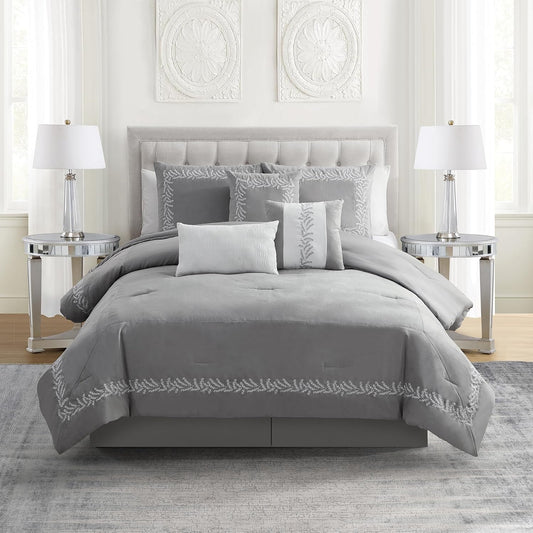 Embroidered Faux Suede Comforter Set – Soft & Cozy Luxury Bedding for a Stylish Bedroom