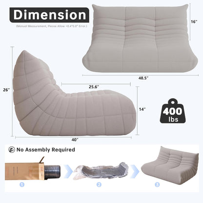 Modern Upholstered Loveseat Sofa – Cozy 2-Seater Couch for Living Room & Bedroom