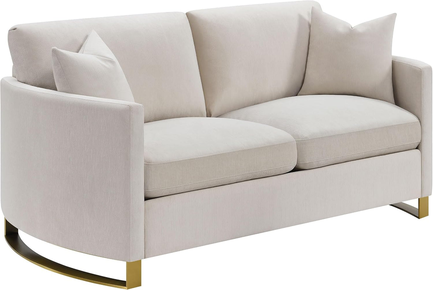 Modern Upholstered Loveseat – Cozy 2-Seater Sofa with Sleek Track Arms for Small Spaces