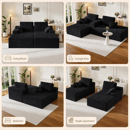 Modular Sectional Sofa – Versatile Upholstered Couch with Flexible Seating for Living Room & Bedroom