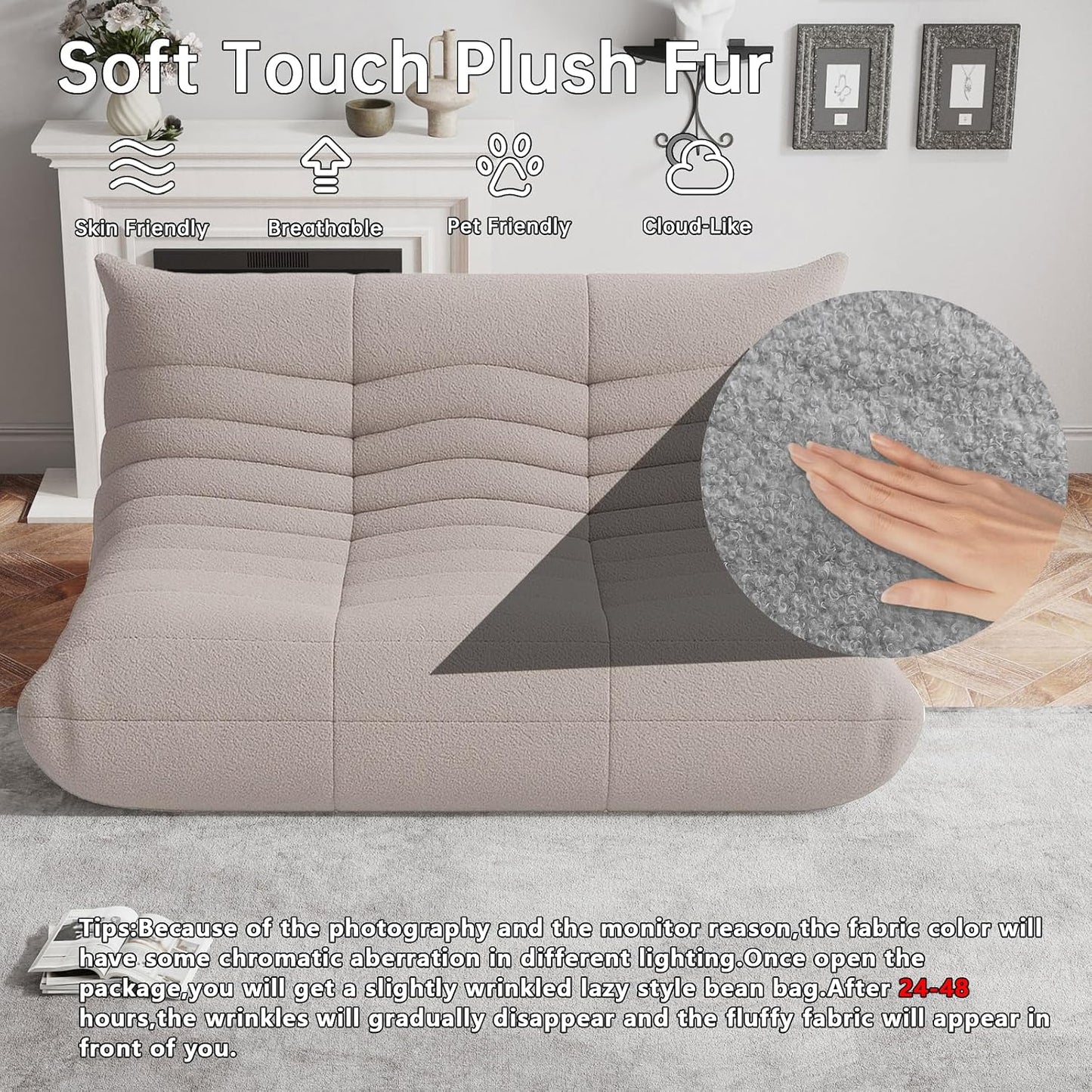 Modern Upholstered Loveseat Sofa – Cozy 2-Seater Couch for Living Room & Bedroom