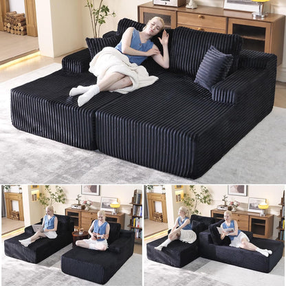 Modular Sectional Sofa – Versatile Upholstered Couch with Flexible Seating for Living Room & Bedroom