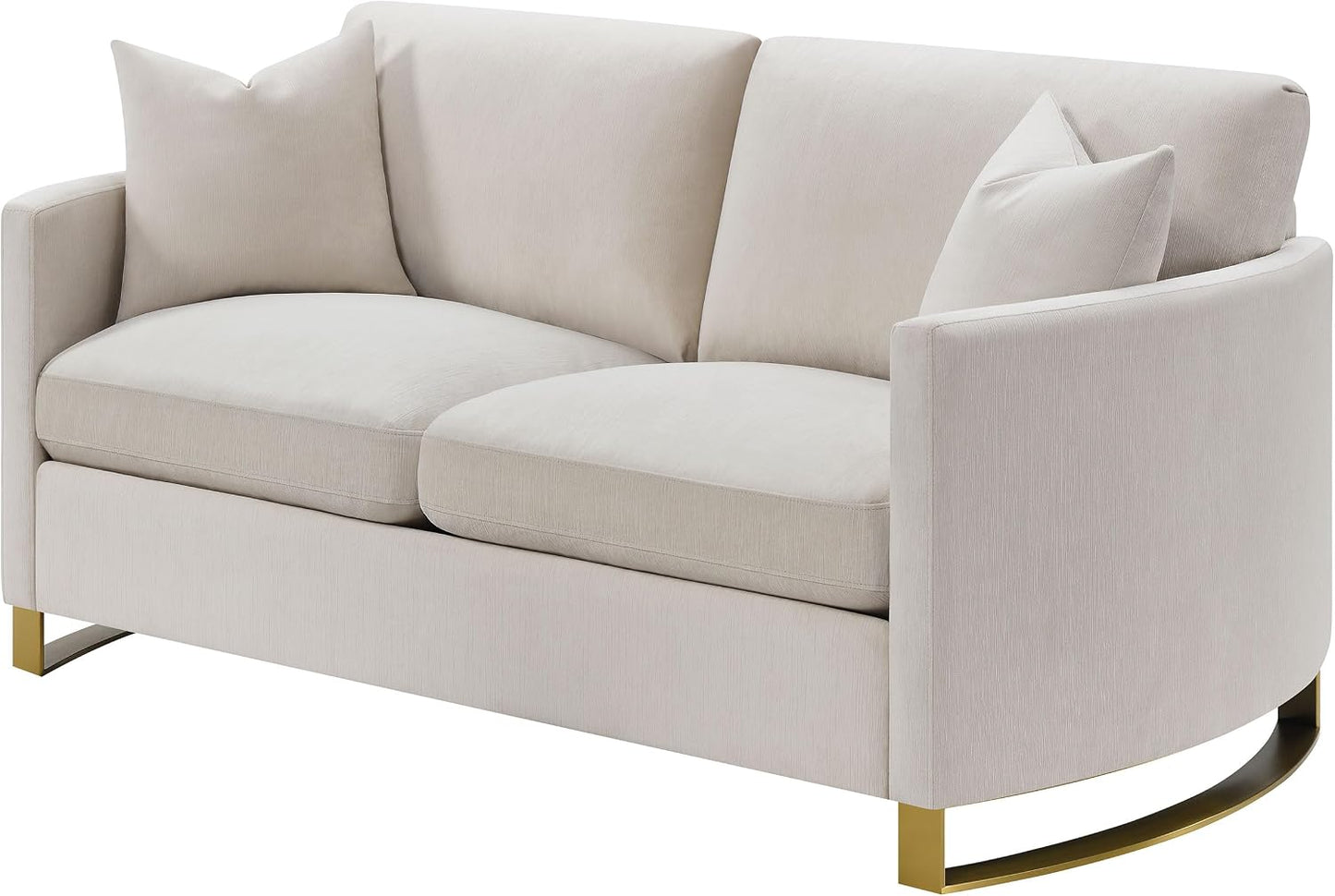 Modern Upholstered Loveseat – Cozy 2-Seater Sofa with Sleek Track Arms for Small Spaces