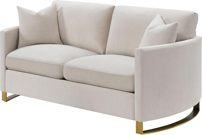 Modern Upholstered Loveseat – Cozy 2-Seater Sofa with Sleek Track Arms for Small Spaces