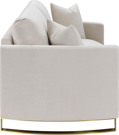 Modern Upholstered Loveseat – Cozy 2-Seater Sofa with Sleek Track Arms for Small Spaces